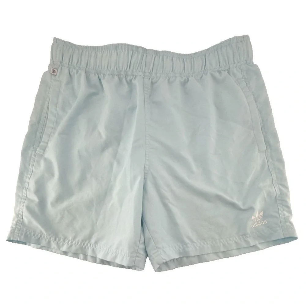 Adidas Originals Shorts Mens Large Blue Trefoil Logo Athletic Casual Lightweight